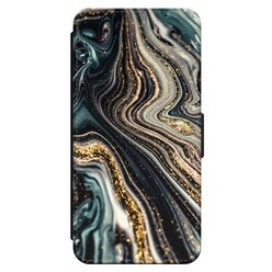 Leuke Telefoonhoesjes iPhone 14 Pro Max bookcase leer - Marble swirl