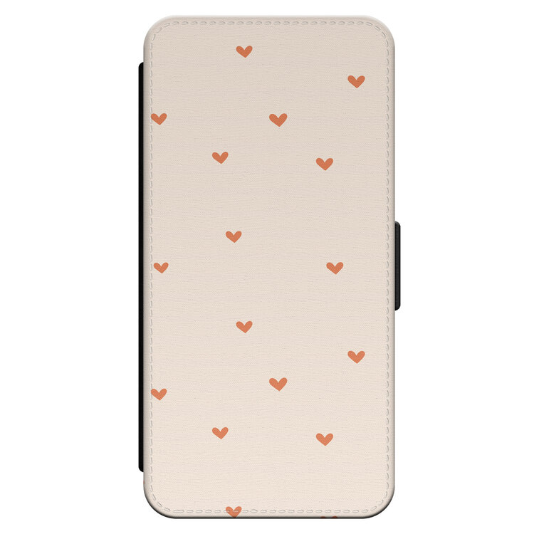 Leuke Telefoonhoesjes iPhone 13 bookcase leer - Cute hearts