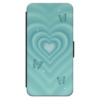 Leuke Telefoonhoesjes iPhone 13 bookcase leer - Retro hart vlinder