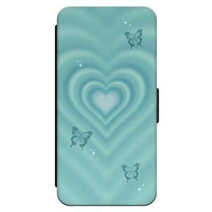 Leuke Telefoonhoesjes iPhone 13 bookcase leer - Retro hart vlinder