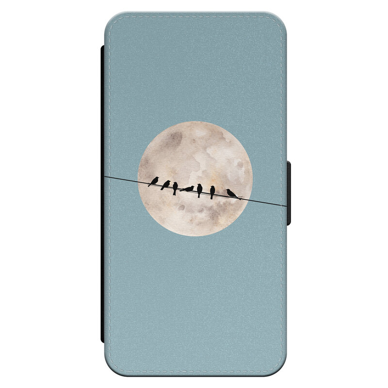 Leuke Telefoonhoesjes iPhone 13 bookcase leer - Moon birds