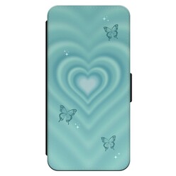 Leuke Telefoonhoesjes iPhone 13 Pro bookcase leer - Retro hart vlinder