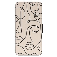 Leuke Telefoonhoesjes iPhone 13 Pro Max bookcase leer - Abstract faces