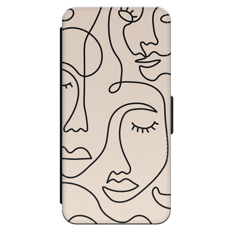 Leuke Telefoonhoesjes iPhone 13 Pro Max bookcase leer - Abstract faces
