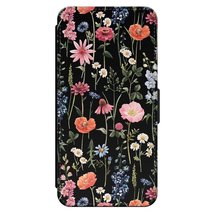 Leuke Telefoonhoesjes iPhone 13 Pro Max bookcase leer - Dark flowers