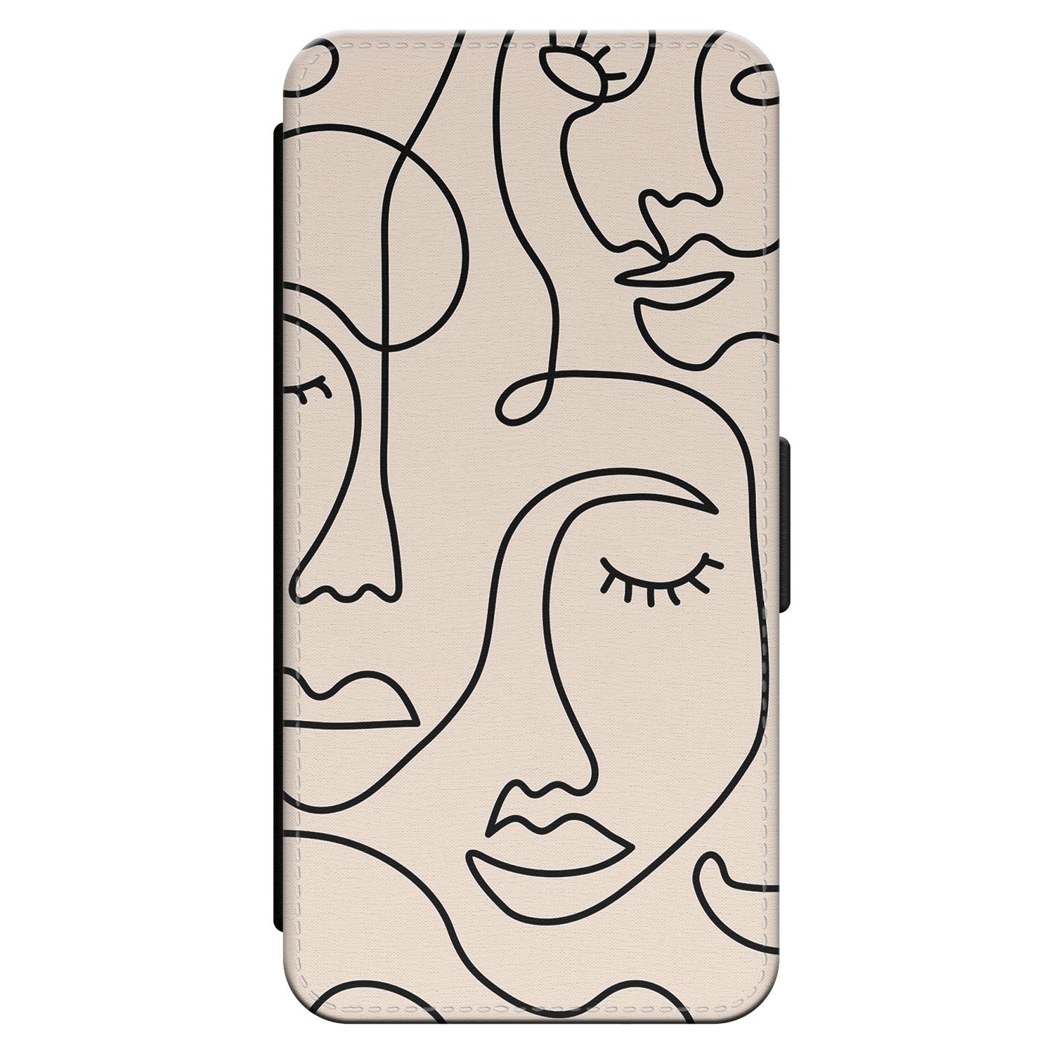 Leuke Telefoonhoesjes iPhone 12 (Pro) bookcase leer - Abstract faces