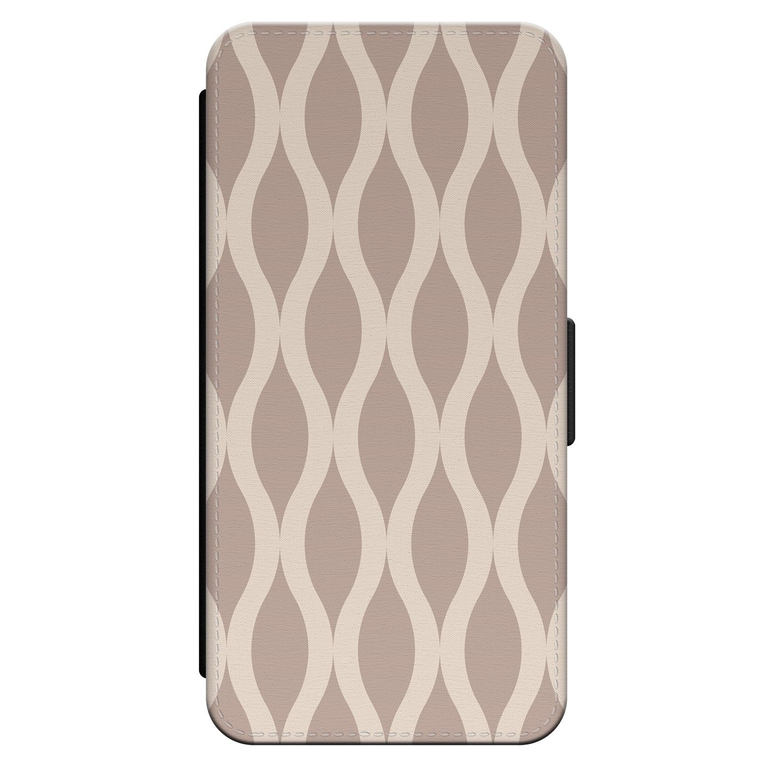 Leuke Telefoonhoesjes iPhone 12 (Pro) bookcase leer - Abstract beige