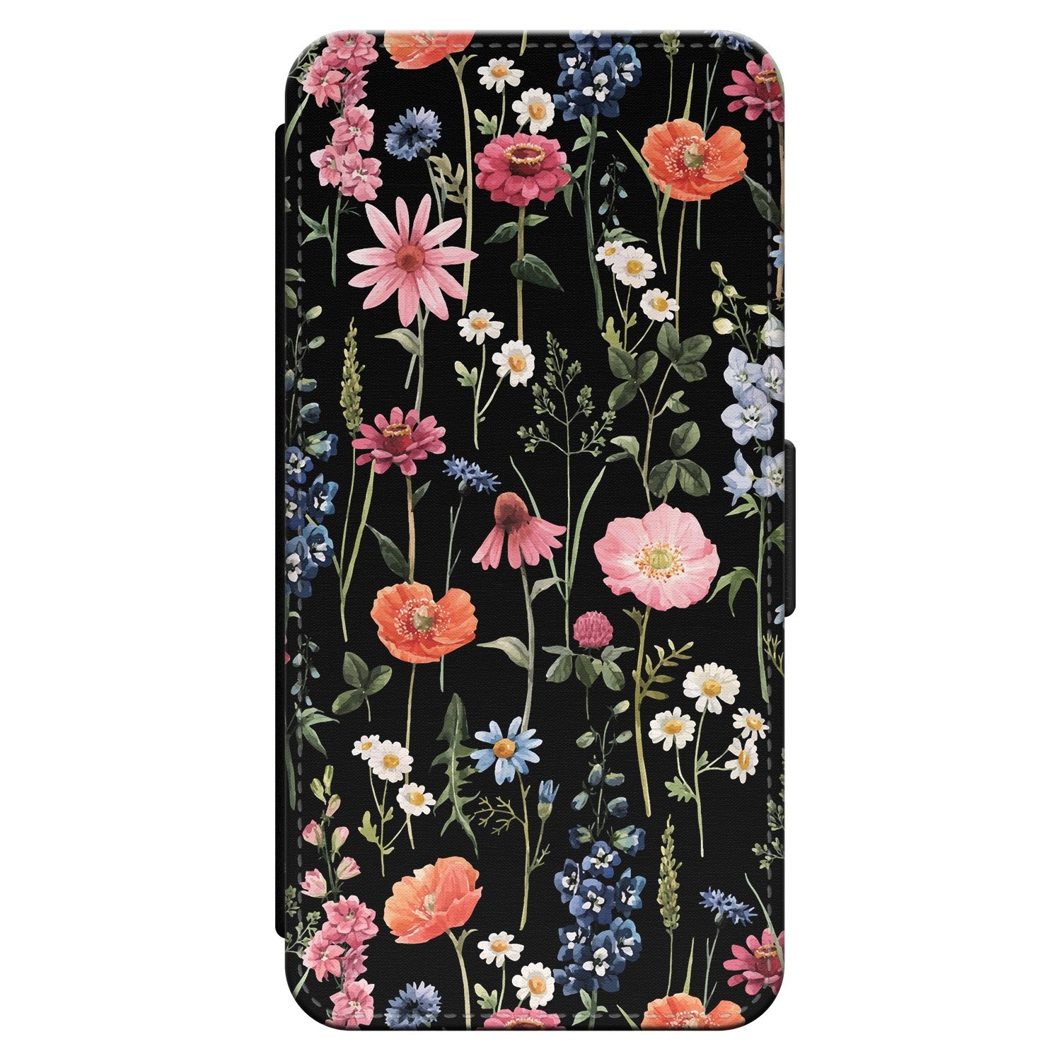 Leuke Telefoonhoesjes iPhone 12 (Pro) bookcase leer - Dark flowers