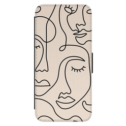 Leuke Telefoonhoesjes Samsung Galaxy S23 bookcase leer - Abstract faces