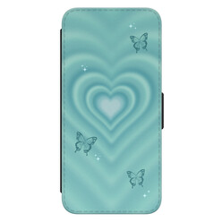 Leuke Telefoonhoesjes Samsung Galaxy S23 bookcase leer - Retro hart vlinder