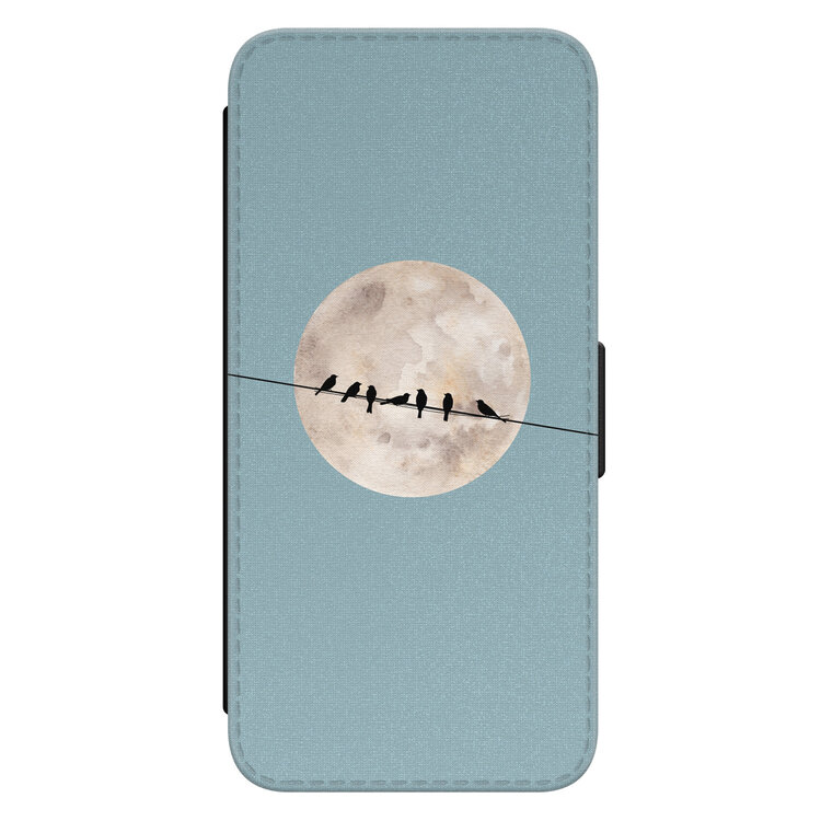 Leuke Telefoonhoesjes Samsung Galaxy S23 bookcase leer - Moon birds