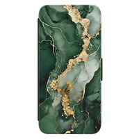 Leuke Telefoonhoesjes Samsung Galaxy S23 bookcase leer - Marmer groen goud