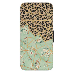 Leuke Telefoonhoesjes Samsung Galaxy S23 bookcase leer - Luipaard flower print