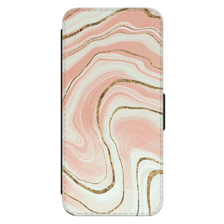 Leuke Telefoonhoesjes Samsung Galaxy S23 bookcase leer - Swirl beige