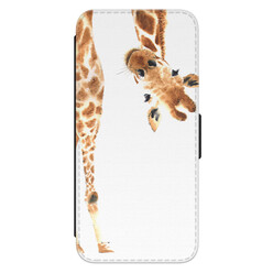 Leuke Telefoonhoesjes Samsung Galaxy S23 bookcase leer - Giraffe peekaboo