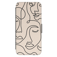 Leuke Telefoonhoesjes Samsung Galaxy S22 bookcase leer - Abstract faces