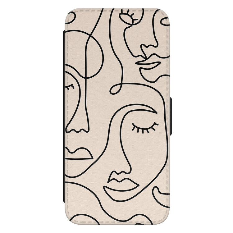 Leuke Telefoonhoesjes Samsung Galaxy S22 bookcase leer - Abstract faces