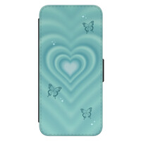 Leuke Telefoonhoesjes Samsung Galaxy S22 bookcase leer - Retro hart vlinder