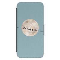 Leuke Telefoonhoesjes Samsung Galaxy S22 bookcase leer - Moon birds