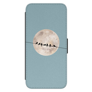 Leuke Telefoonhoesjes Samsung Galaxy S22 bookcase leer - Moon birds