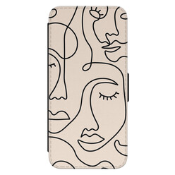 Leuke Telefoonhoesjes Samsung Galaxy S21 bookcase leer - Abstract faces