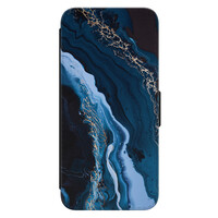 Leuke Telefoonhoesjes Samsung Galaxy S21 bookcase leer - Marmer lagoon blauw