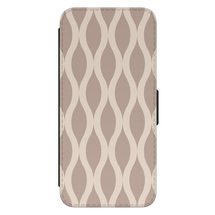 Leuke Telefoonhoesjes Samsung Galaxy S21 bookcase leer - Abstract beige