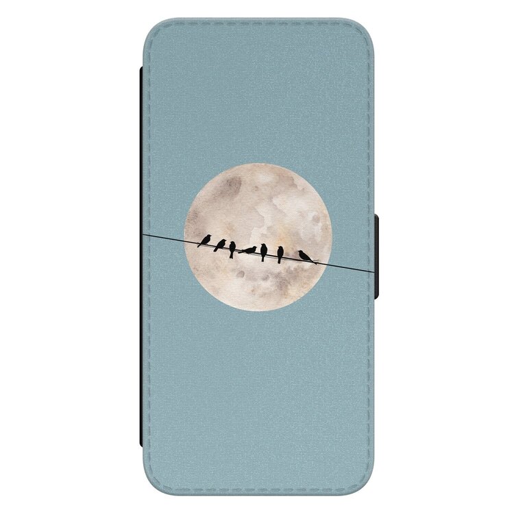 Leuke Telefoonhoesjes Samsung Galaxy A34 bookcase leer - Moon birds
