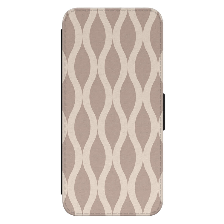 Leuke Telefoonhoesjes Samsung Galaxy A34 bookcase leer - Abstract beige
