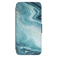 Leuke Telefoonhoesjes Samsung Galaxy A54 bookcase leer - Marmer blauw