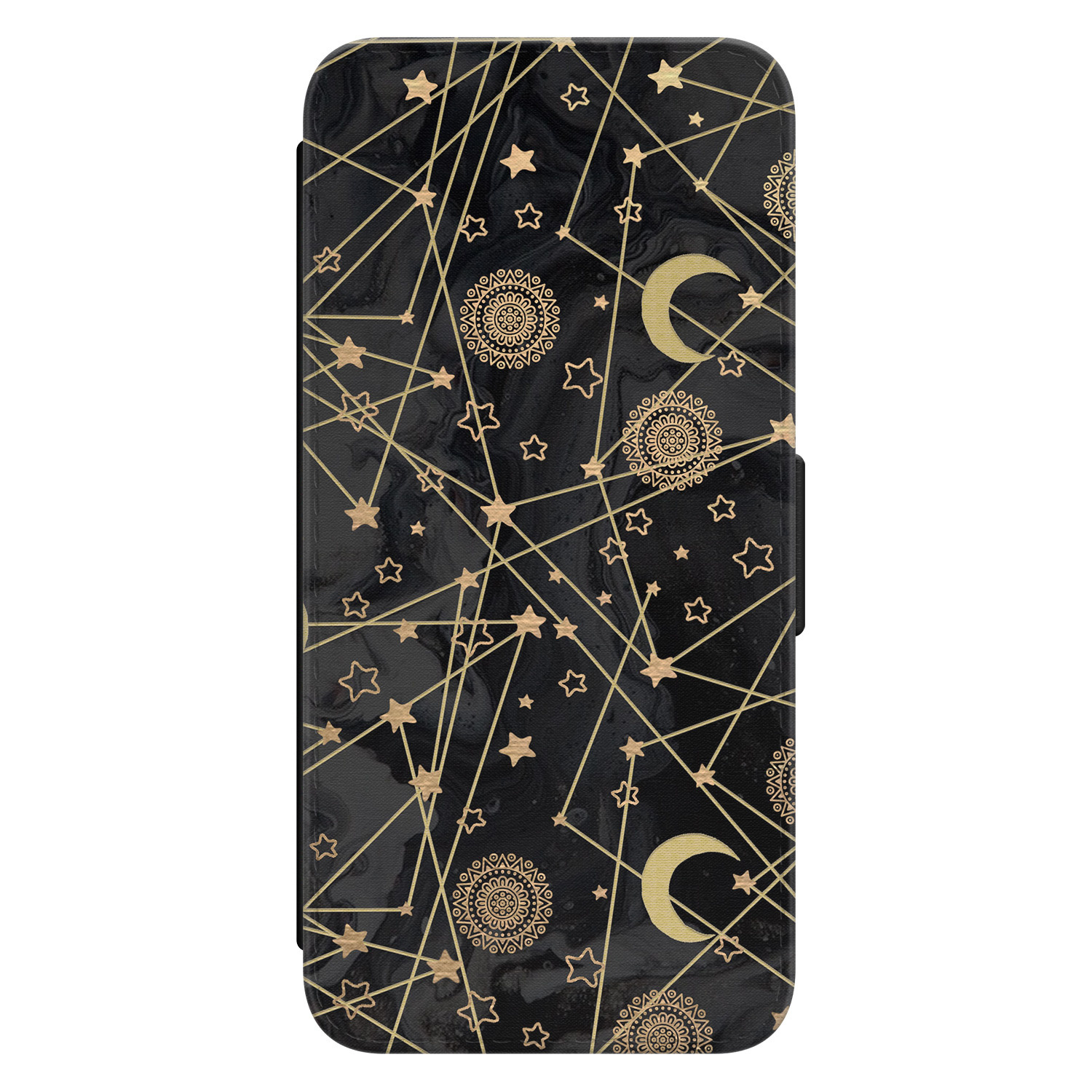 Leuke Telefoonhoesjes Samsung Galaxy A54 bookcase leer - Sun, moon, stars