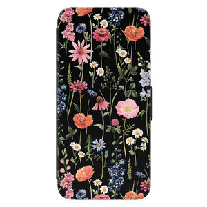 Leuke Telefoonhoesjes Samsung Galaxy A54 bookcase leer - Dark flowers