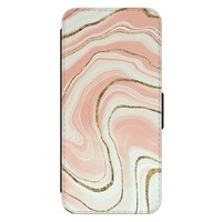 Leuke Telefoonhoesjes Samsung Galaxy A54 bookcase leer - Swirl beige