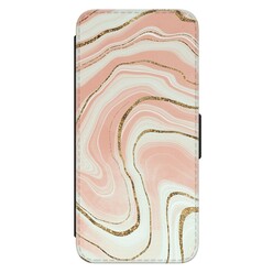 Leuke Telefoonhoesjes Samsung Galaxy A53 bookcase leer - Swirl beige