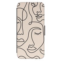 Leuke Telefoonhoesjes Samsung Galaxy S21 FE bookcase leer - Abstract faces