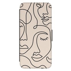 Leuke Telefoonhoesjes Samsung Galaxy S21 FE bookcase leer - Abstract faces