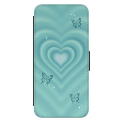 Leuke Telefoonhoesjes Samsung Galaxy S21 FE bookcase leer - Retro hart vlinder