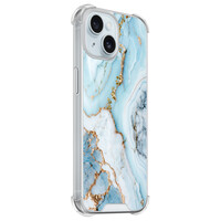 Leuke Telefoonhoesjes iPhone 15 shockproof case - Marmer babyblauw