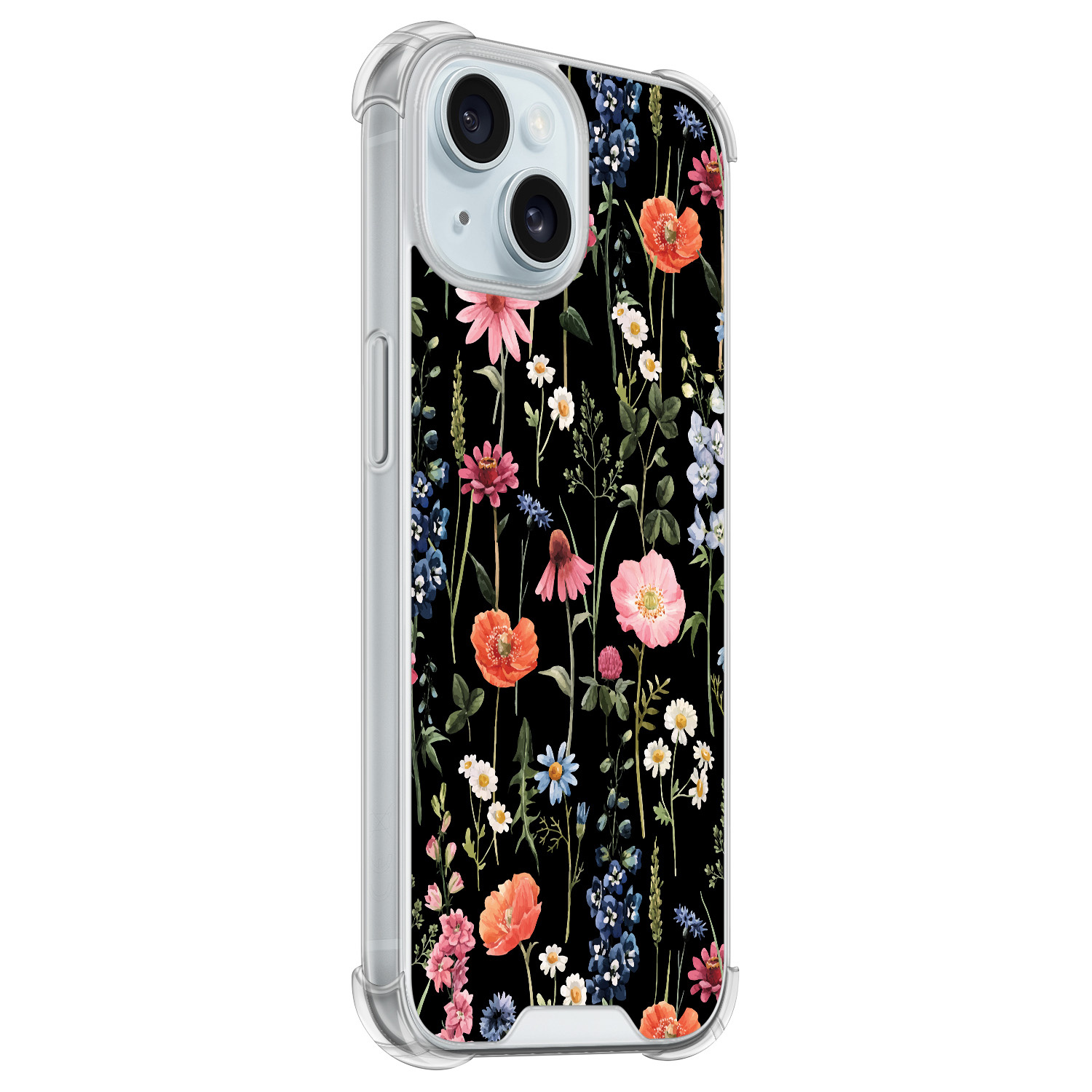 Leuke Telefoonhoesjes iPhone 15 shockproof case - Dark flowers
