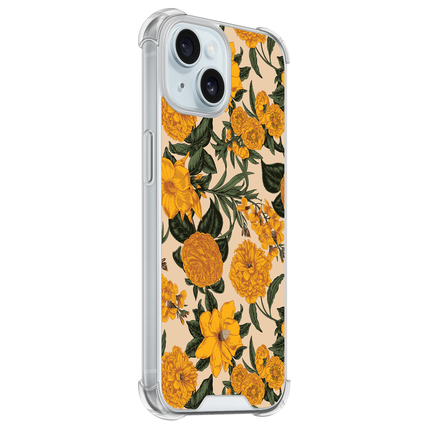 Leuke Telefoonhoesjes iPhone 15 shockproof case - Retro flowers