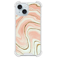 Leuke Telefoonhoesjes iPhone 15 shockproof case - Marmer twist