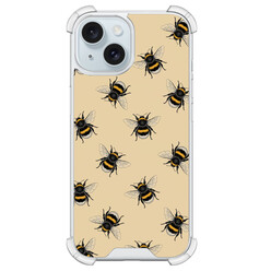 Leuke Telefoonhoesjes iPhone 15 shockproof case - Bee happy