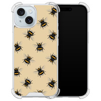 Leuke Telefoonhoesjes iPhone 15 shockproof case - Bee happy