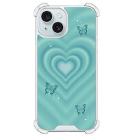 Leuke Telefoonhoesjes iPhone 15 shockproof case - Retro hart vlinder