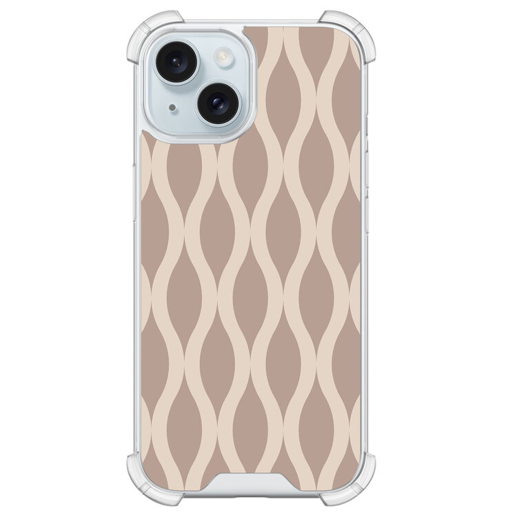 Leuke Telefoonhoesjes iPhone 15 shockproof case - Abstract beige