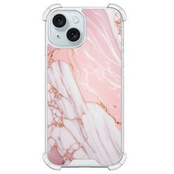 Leuke Telefoonhoesjes iPhone 15 shockproof case - Marmer babyroze