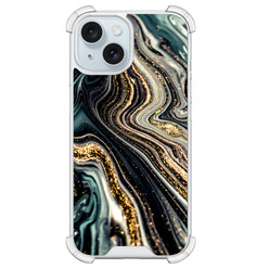 Leuke Telefoonhoesjes iPhone 15 shockproof case - Marmer swirl