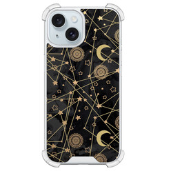Leuke Telefoonhoesjes iPhone 15 shockproof case - Sun, moon & stars