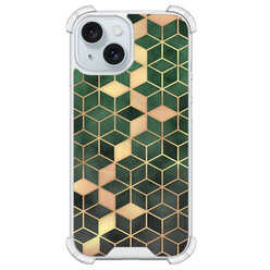 Leuke Telefoonhoesjes iPhone 15 shockproof case - Kubus groen