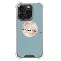 Leuke Telefoonhoesjes iPhone 15 Pro shockproof case - Moon birds